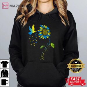 Peace in Ukraine Dove. Stand with Ukraine. Sunflower Ukraine hoodie 2