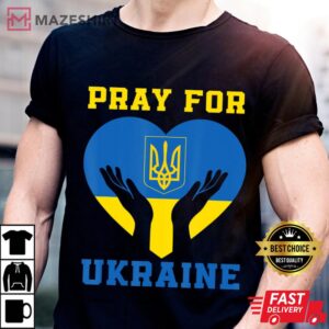 6Pray For Ukraine Support Ukrainian I Stand With Ukraine Men black t shirt 2