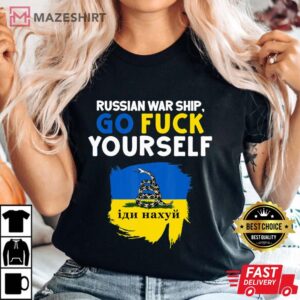 Russian Warship Go F Yourself Women black t shirt 2