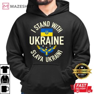 Support Ukraine I Stand With Ukraine Ukrainian Flag Patriot black hoodie 2