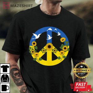 Sunflower Ukrainian Flag I Stand With Ukraine Ukraine Peace black t shirt 2