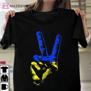 Ukraine Flag Peace Sign I Stand With Ukraine Unisex shirt 2