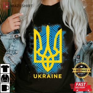Ukraine Flag Symbol I Stand With Ukraine Women black t shirt 2