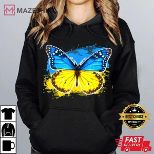 Ukraine Flag Butterfly I Stand With Ukraine hoodie 2