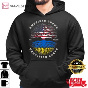 Stand With Ukraine American Grown with Ukrainian Roots Ukraine hoodie 2