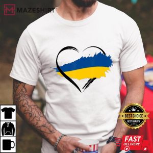 Heart Ukraine I Stand With Ukraine Ukrainian Flag Man 2 t shirt