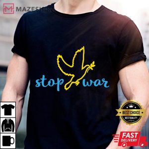 Stop War I Stand With Ukraine USA Support For Ukrainian Flag Men black t shirt 2