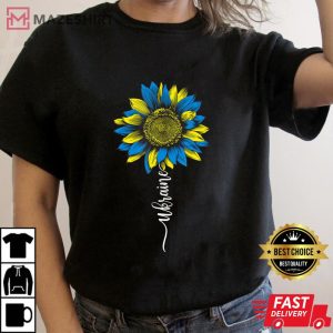 Sunflower Ukraine Flag Shirts Support Ukraine Love Peace Women black t shirt 2