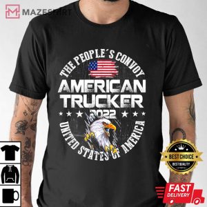 The Peoples Convoy 2022 America Truckers Freedom Convoy USA Men black t shirt 2