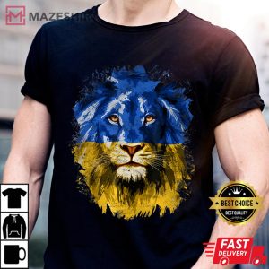 I Stand With Ukraine Vintage Ukraine Flag Ukrainian Lion Men black t shirt 2