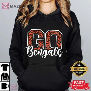 Go Bengals Leopard Football iron cheerleader hoodie 2