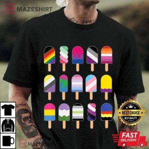 Gay Pride 2021 Ice Cream Identities LGBT Pride LGBTQIA Men black t shirt
