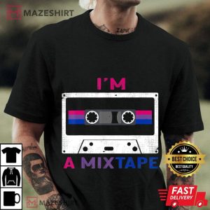 Im A Mixtape Bisexual Pride Flag LGBTQ Retro LGBT Ally Gift Men black t shirt 2