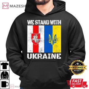 Belarusian Support Ukrainian We Stand With Ukra ine Belarus Premiummen black hoodie 2