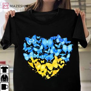 Heart Heart Ukraine shirt Butterfly I Stand With Ukraine T Shirt Unisex shirt 2