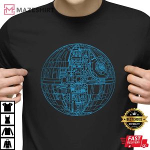 DEATH STAR Sketch T Shirt Mens Nerd Geek Space Shirt Star Wars