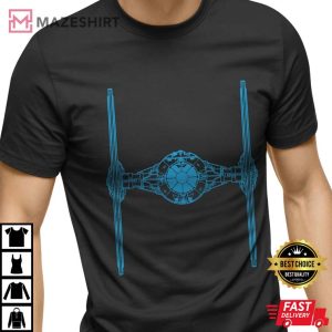Imperial Tie Fighter Sketch T Shirt Mens Nerd Geek Space Shirt Star Wars Imperial Tie Fighter Sketch black