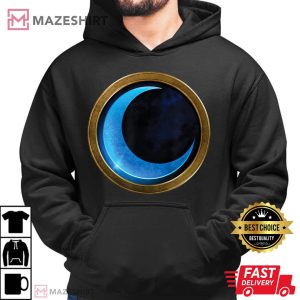 Marvel Moon Knight Blue Crescent Logo Men black hoodie 2