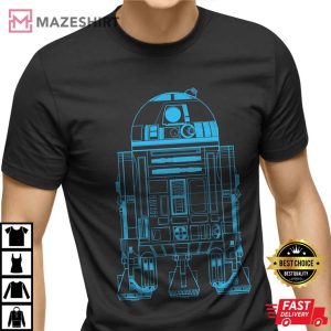 R2 D2 DROID Sketch T Shirt Mens Nerd Geek Space Shirt Star Wars black shirt