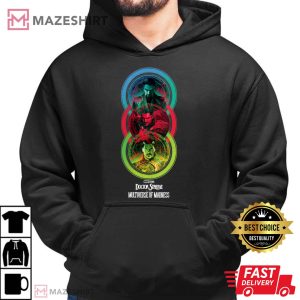 Womens Marvel Doctor Strange In The Multiverse Of Madness Circles V Neck Men black hoodie 2