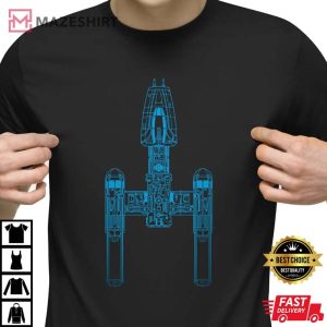 Y WING BOMBER Sketch T Shirt Mens Nerd Geek Space Shirt Star Wars