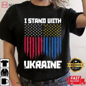 I Stand With Ukraine Ukrainian Pride Women black t shirt 2