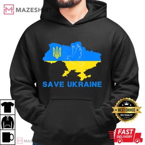 Save Ukraine shirt I Stand With Ukraine Ukrainian Flag Men black hoodie 2