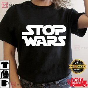 Stop Wars Peace I Stand With Ukraine Women black t shirt 2
