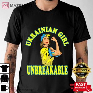 Ukrainian Girl Unbreakable Feminine Ukraine Flag Women Men black t shirt 2