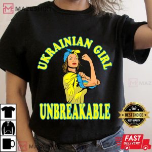 Ukrainian Girl Unbreakable Feminine Ukraine Flag Women Women black t shirt 2