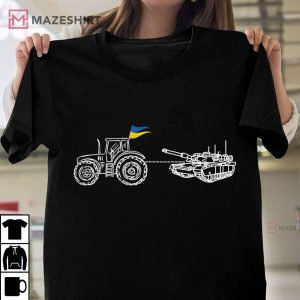 Ukrainian Tractor Pulling Tank Unisex shirt 2