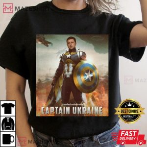 Zelensky Captain Ukraine Hero support ukraine ukrainian Women black t shirt 2