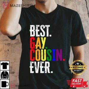 Best Gay Cousin Ever LGBT Pride Gay Cousin Gift Men black t shirt