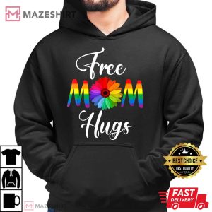 Free Mom Hugs Pride LGBT Men black hoodie 2