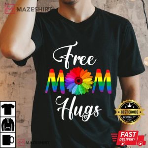 Free Mom Hugs Pride LGBT Men black t shirt 2
