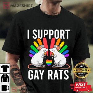 I Support Gay Rats Sarcastic LGBT Gay Lesbian Pride Gift Men black t shirt