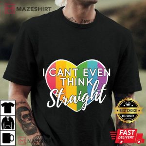 LGBTQ Rainbow I Cant Even Think Straight Gay Pride Pullover Men black t shirt