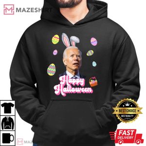 6. Funny Joe Biden Happy Halloween Confused Easter Biden Bunny T Shirt Men black hoodie 2