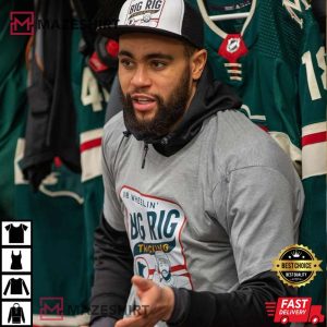 Minnesota Wild Jordan Greenway 18 Wheelin Big Rig Trucking shirt