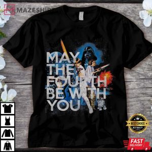 Star Wars May The Fourth Be With You Vintage Cartoon Gift For Fan T-Shirt
