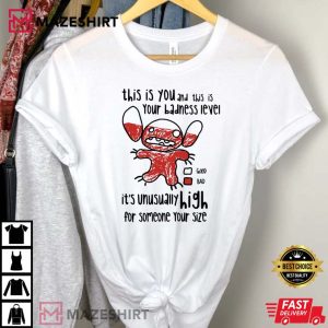 This Is Your Badness Level Lilo and Stitch Cartoon Gift For Fan T-Shirt