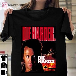 Die Harder Bruce Willis Die Hard 2 Retro Movie T Shirt