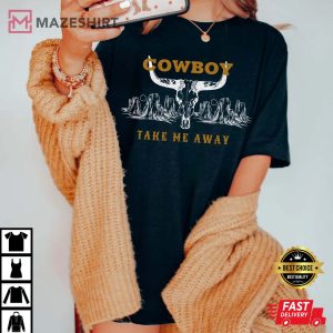 Cowboy Take Me Away Western Boho Cowgirl Tee
