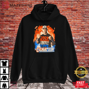 WWE John Cena Graphic Vintage Cena Cenation Wrestling Black Hoodie