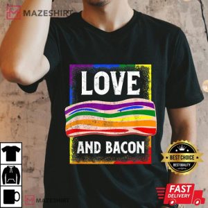 Gay Pride Rainbow Love Bacon Low Carb Keto LGBTQ Accessories T-Shirt