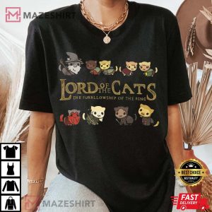 Lord of the Cats T Shirt A Purrfect Gift for Rings Fans Cat and Animal Lovers Tee