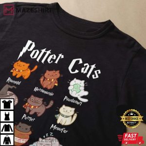 Potter Cats T Shirt A Purrfect Gift for Harry Pawter Wizard Fans Cat and Animal Lovers Shirt