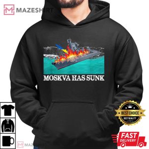 Moskva Warship Battleship has sunk Support Ukraine Men black hoodie 2