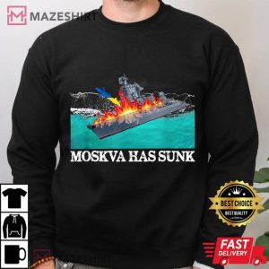 Moskva Warship Battleship has sunk Support Ukraine Men black sweatshirt
