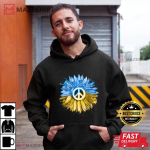 Ukraine Shirt Sunflower Ukranian Flag Support Men black hoodie 2